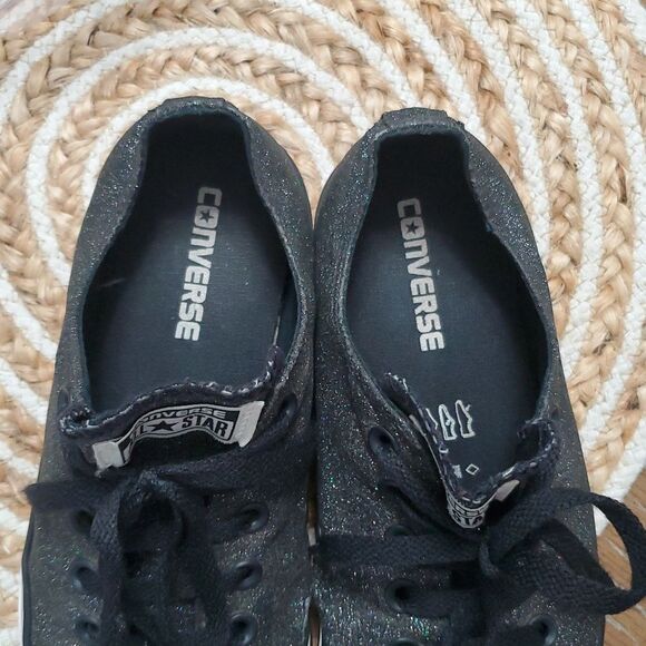 CONVERSE Chuck Taylor’s Black Glitter Unisex Lowtop Sneakers 9W/7M - Picture 8 of 10